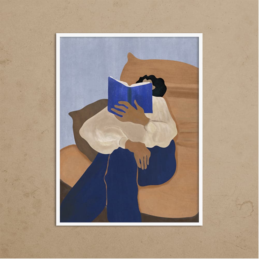 Book Worm 1 Scandinavian Canvas Wall Art Print preview 3