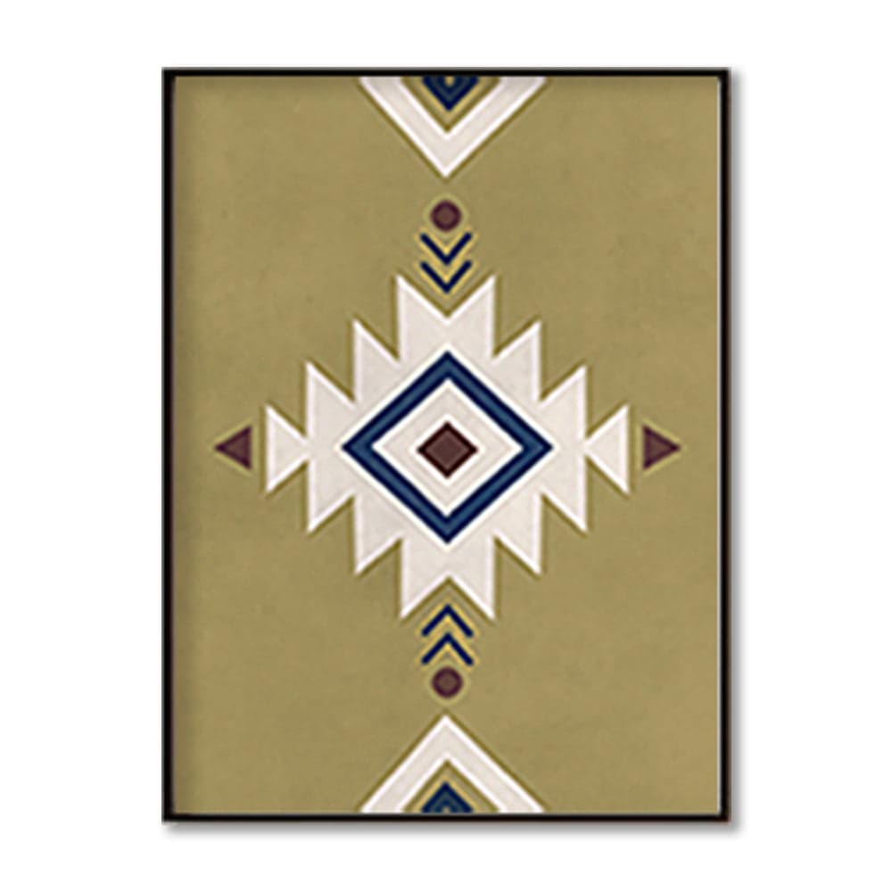 Earthy Geometric Aztec 3 Scandinavian Canvas Wall Art Print