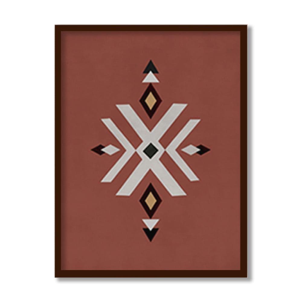 Geometric Rustic Aztec 2 Scandinavian Canvas Wall Art Print
